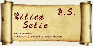 Milica Selić vizit kartica